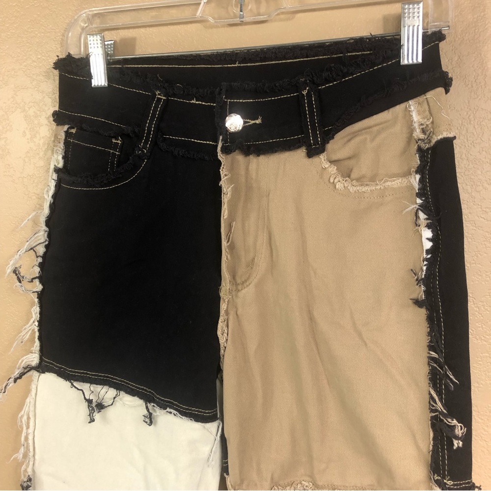 Raw Edge Patchwork Straight Leg Pants. - image 5